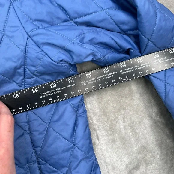 Lands End Quilted Full Zip Jacket Womens Large Blue Thermolite Puffer - Picture 12 of 14